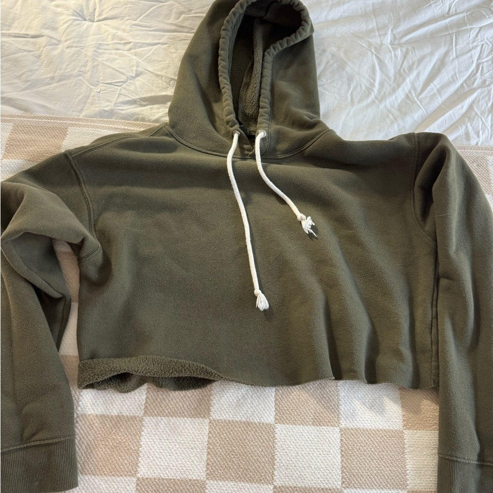 Wild Fable Forest Green Cropped Hoodie